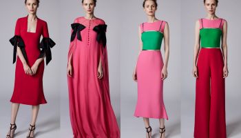 Reem Acra v Resort kolekci 2018 spojil zelenou, červenou a růžovou