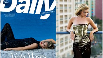 Elsa Hosk pózuje pro Daily Summer v noci u bazénu