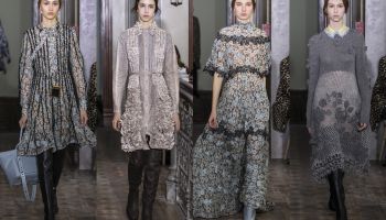 Květinové vzory, háčkové šaty, latex a průhledný šifón - Pre-fall Valentino 2017