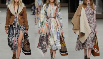 BURBERRY A/W 2014: typické neutrální odstíny rozzáří barevné potisky