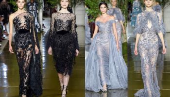 Jemná paleta a blyštivé kameny v podzimní Couture Zuhair Murad 2017