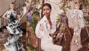 Rozkvetlé vinice a lesy na šatech Marchesa jsou fantastickým snem