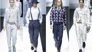 Pánská jarní kolekce Giorgio Armani 2019 ctí len a denim
