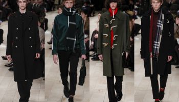 Podzimní pánskou kolekci Burberry unesly tóny Davida Bowieho a military styl