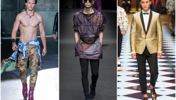 Tři rozdílné pohledy na jarní pánskou módu 2017: Dsquared2, Versace, Dolce&amp;Gabbana
