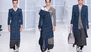 Thom Browne stvořil napůl muže a napůl ženu v nekonvenční podzimní přehlídce 2019