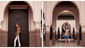 Modelka Caroline Lossberg v šatech Louis Vuitton pro český Harper’s bazaar
