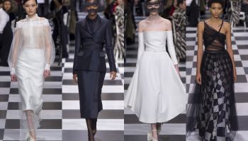 Christian Dior Haute Couture jaro 2018 na šachovnicovém poli