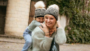 Vlněné čepice pro mámu a dceru