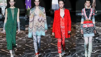 Podzimu 2015 u Missoni vévodí výrazná červená a křiklavá fialová