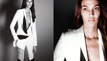 Nezávislá cestovatelka Joan Smalls pro Prabal Gurung S/S 2015