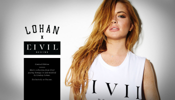 Lindsay Lohan obléká pánskou módu Civil Clothing