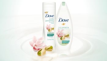 Dopřejte si jedinečný smyslový zážitek s novou řadou péče o pokožku Dove Purely Pampering Pistácie a magnólie