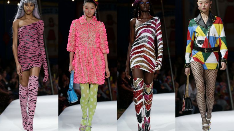 Resort kolekce Moschino hýří výraznými barvami a kombinacemi vzorů