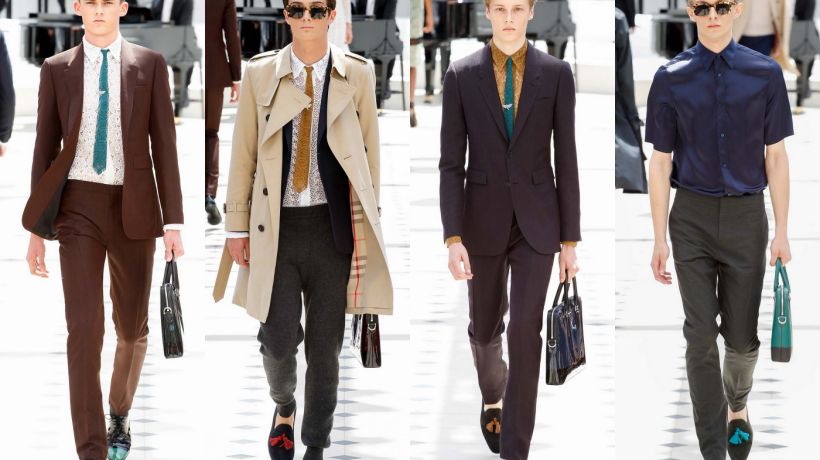 Jaro/léto Burberry 2016 přináší do pánského šatníku vzor žirafí srsti