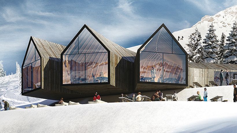 Italský Obereggen ozdobila chata Hütte Oberholz