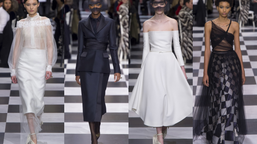 Christian Dior Haute Couture jaro 2018 na šachovnicovém poli