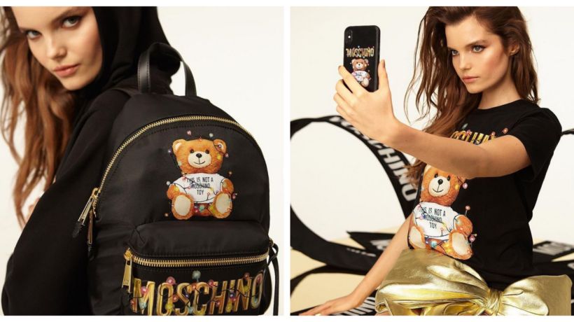 Vánoční kampaň značky Moschino v hlavní roli s medvídkem