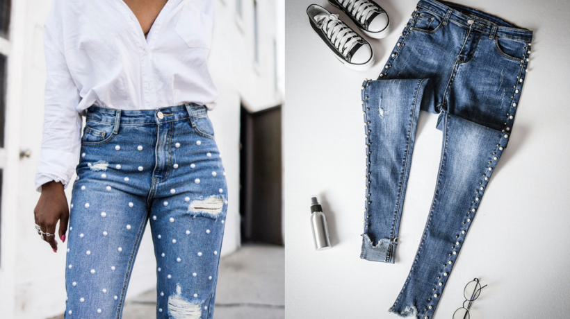 Nový trend - džíny s perličkami