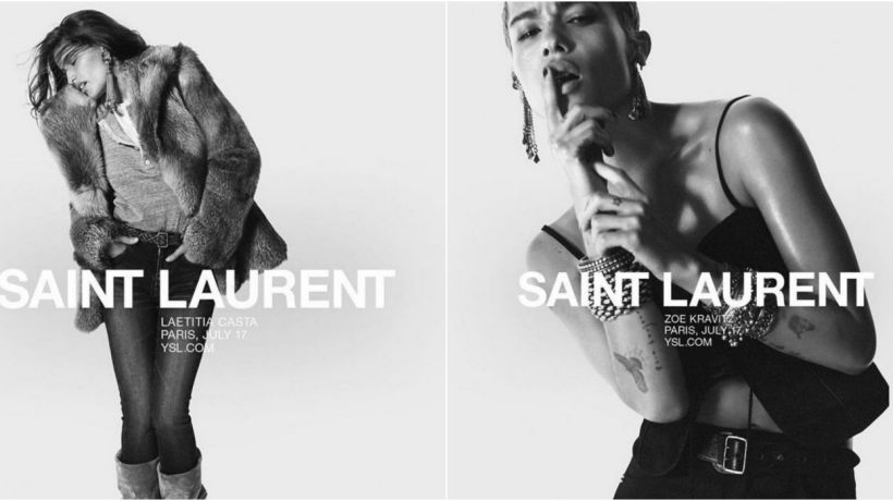 Zoe Kravitz a Laetitia Casta v nespoutané jarní módě Saint Laurent