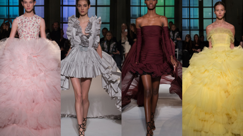Nadýchané sukně vévodily Haute Couture Giambattista Valli pro jaro 2017