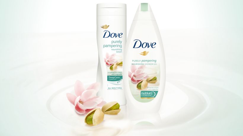 Dopřejte si jedinečný smyslový zážitek s novou řadou péče o pokožku Dove Purely Pampering Pistácie a magnólie