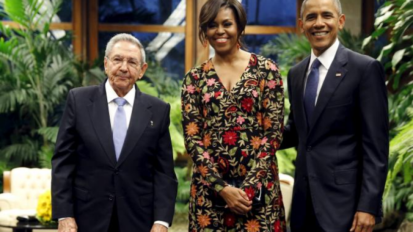 Michelle Obama a pár módních návrhářů na Kubě