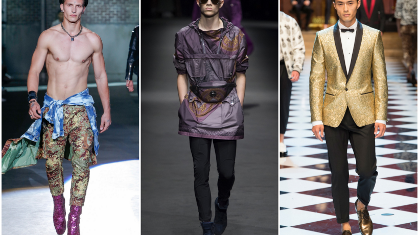 Tři rozdílné pohledy na jarní pánskou módu 2017: Dsquared2, Versace, Dolce&amp;Gabbana