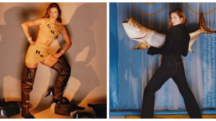 Modelka Enikő Mihalik rybaří v české verzi časopisu Vogue