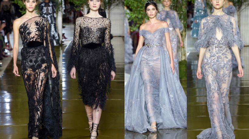 Jemná paleta a blyštivé kameny v podzimní Couture Zuhair Murad 2017