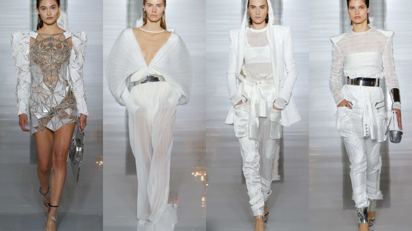 Stříbro, plast a ostré hrany v jarní kolekci Balmain 2019