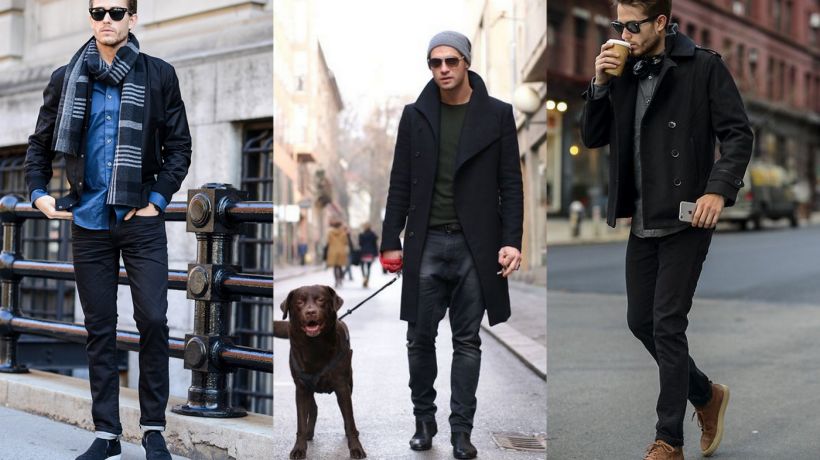 Pánské víkendové outfity - trendy džíny, široké šály a vzor kostky