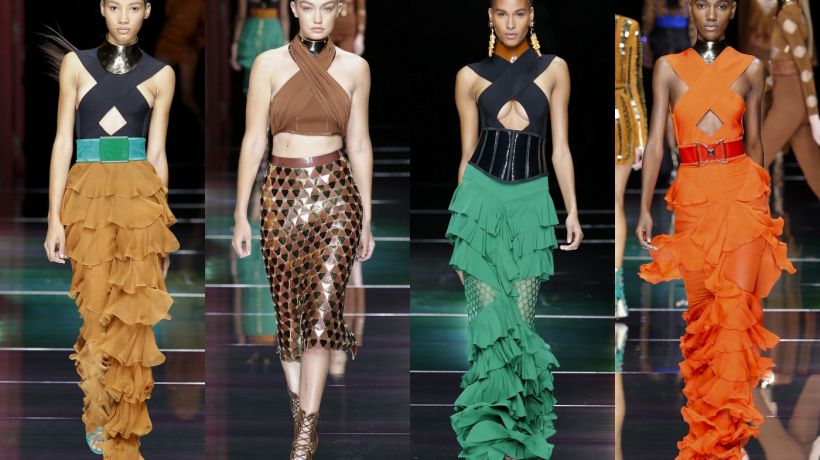 Rousteing se s jarní kolekcí Balmain 2016 odvážil jít do nahých tónů