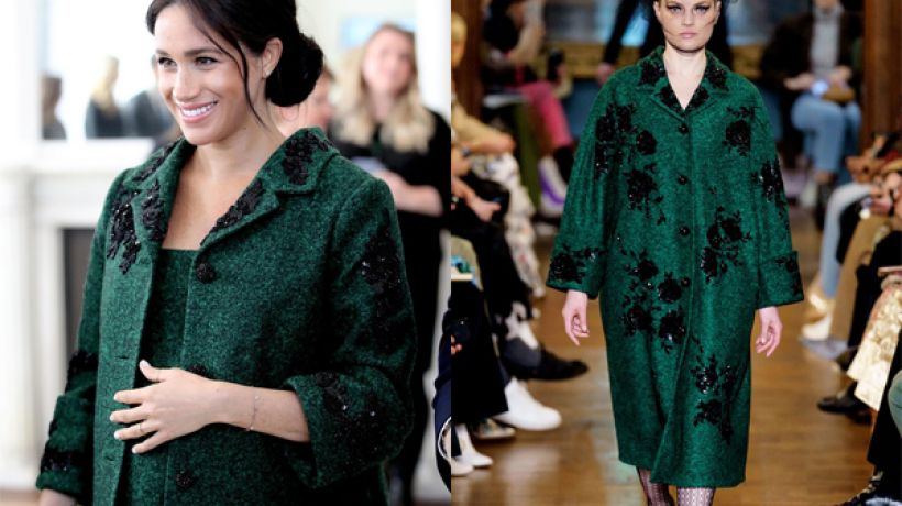 Těsně před porodem, ale přesto v modelech přímo z přehlídek! Meghan Markle je šik.