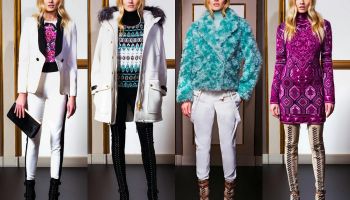 Vzorovaná kolekce Pre-fall 2014 Emilio Pucci v tyrkysové a purpurové