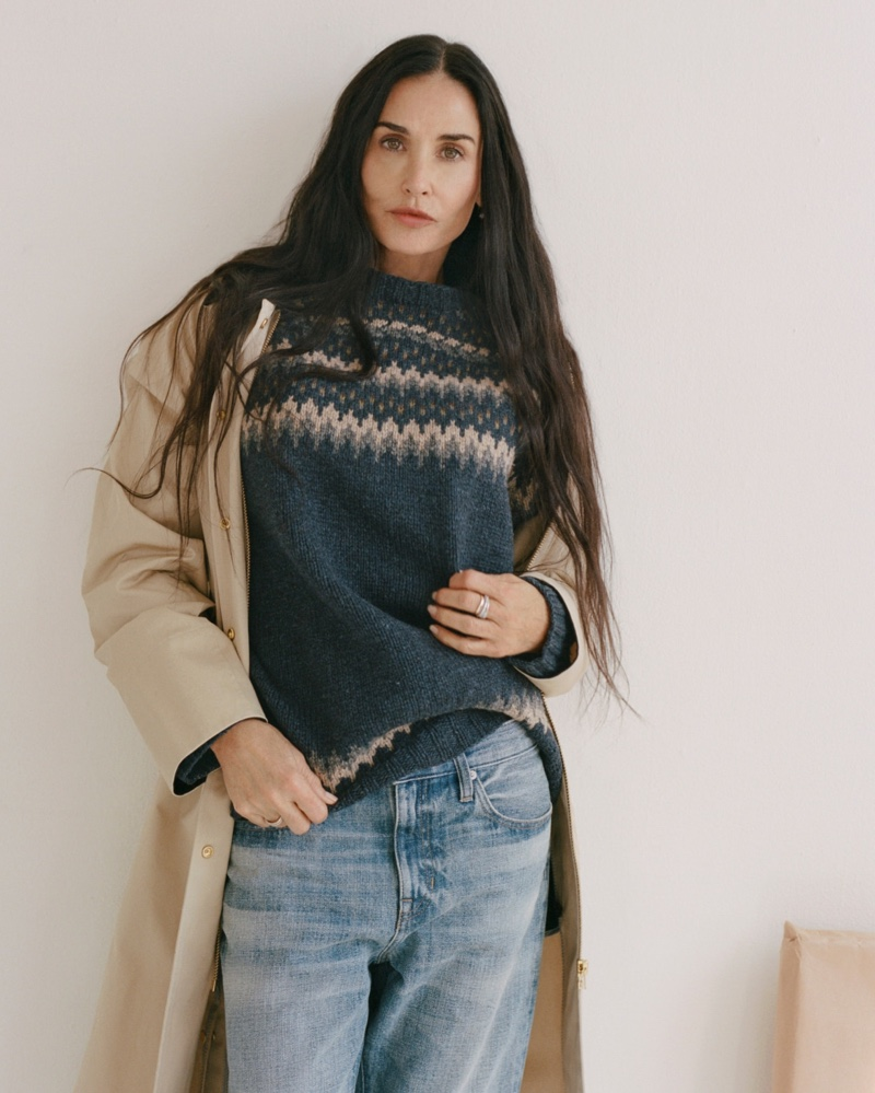 Demi Moore v podzimní kampani J.Crew / foto Max Farago / se svolním J. Crew