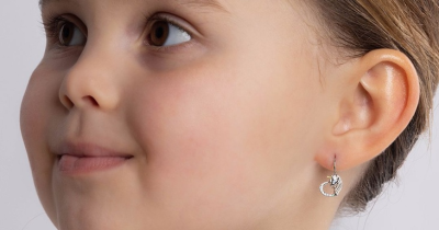 Stříbrné náušnice jednorožec Corado částečně zlacené s Brilliance Zirconia_