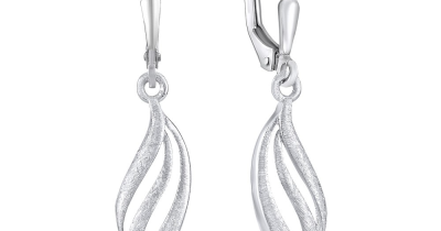 Stříbrné náušnice list THEA