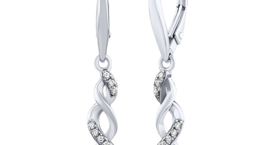 Stříbrné visací náušnice Arlena dekorované pravým modrým topazem