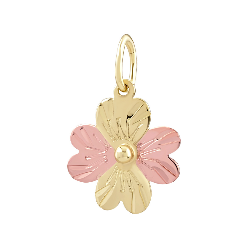 Zlatý přívěsek čtyřlístek Fortuna v kombinaci žlutého a růžového zlata
