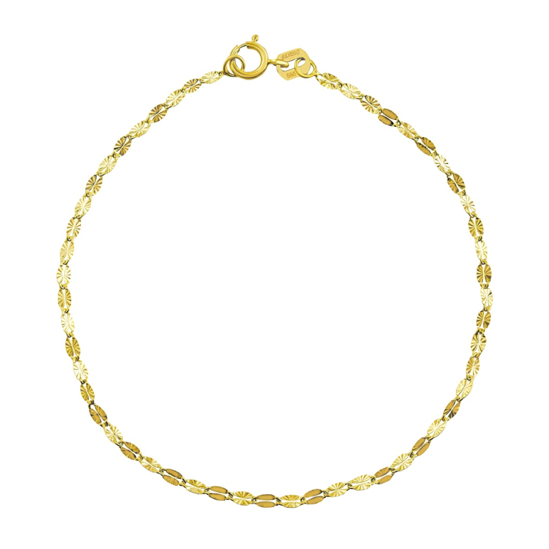 Zlatý náramek Sunburst se zdobenými očky 2 mm - Y