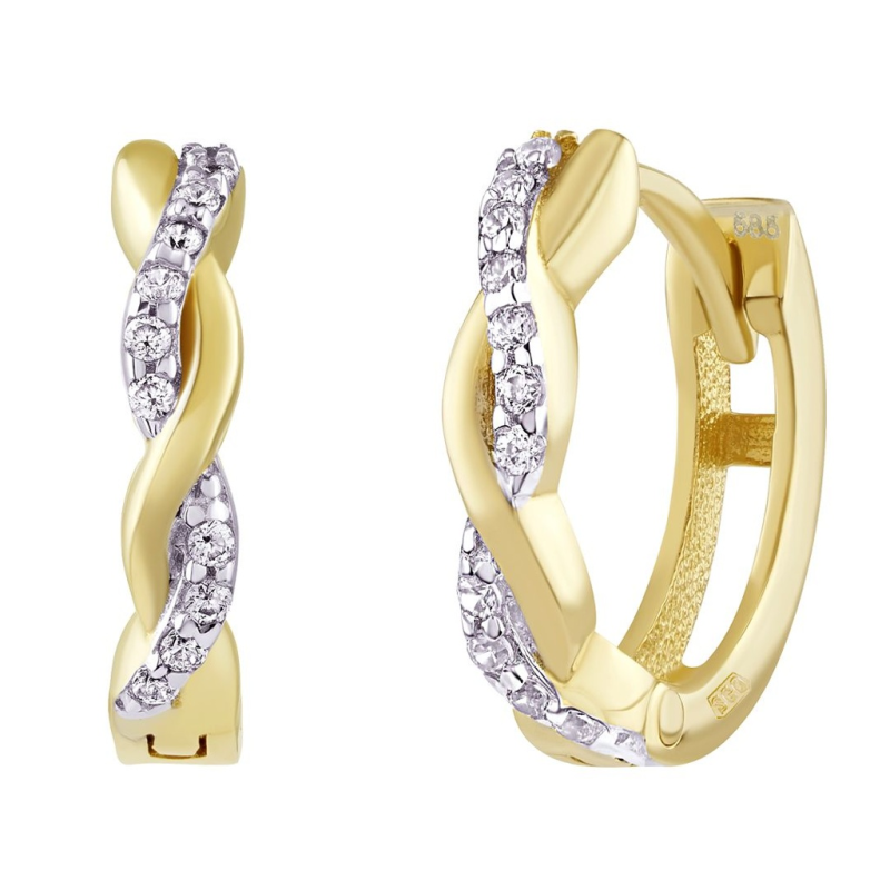 Zlaté náušnice kruhy Kyra s Brilliance Zirconia