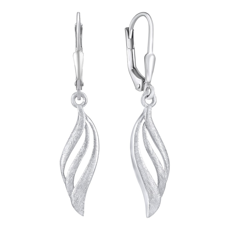 Stříbrné náušnice list THEA