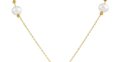 Zlatý náhrdelník Rosemary s pravými perlami