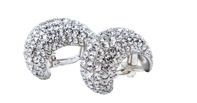 Stříbrné náušnice s malými kamínky Swarovski