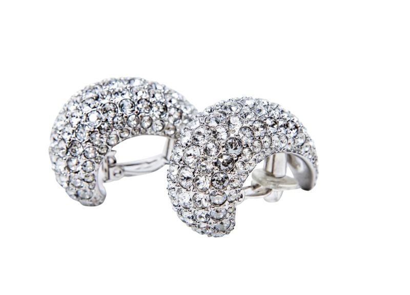 Stříbrné náušnice s malými kamínky Swarovski