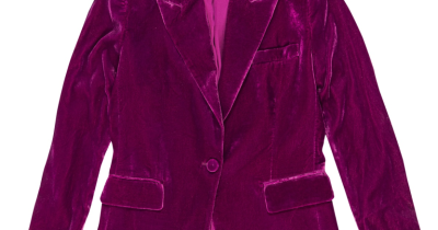 Vínové semišové sako, obchod Mango