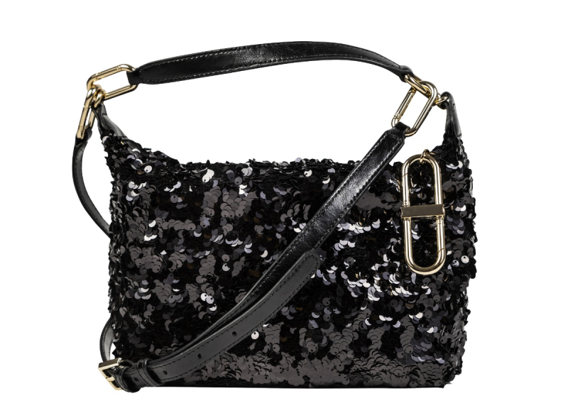Černá menší kabelka s flitry, obchod Furla