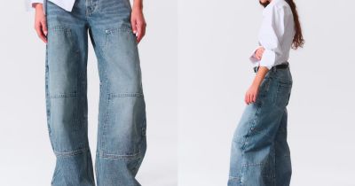 Nízké volné pracovní džíny s širokými nohavicemi MONKI 1 499 Kč / foto: H&M