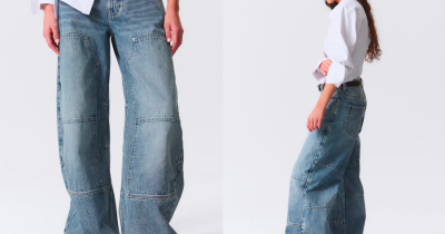 Nízké volné pracovní džíny s širokými nohavicemi MONKI 1 499 Kč / foto: H&M